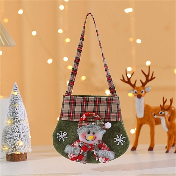 Cloth Candy Bags, Christmas Cartoon Candy Gift Bags for Christmas Gift Packaging, Snowman, 34~35cm, Bag:15.3~15.5x18.5~19x0.4cm
