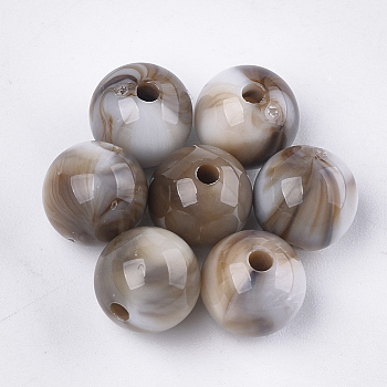 Acrylic Beads, Imitation Gemstone Style, Round, Gainsboro, 10x9.5mm, Hole: 1.8mm, about 875pcs/500g