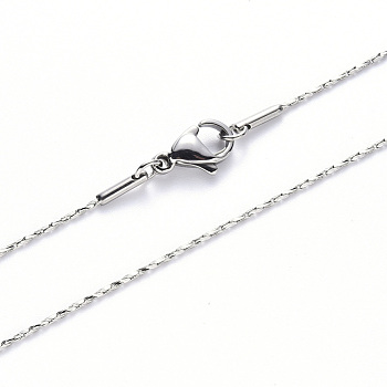 304 Stainless Steel Coreana Chain Necklace, with Lobster Claw Clasp, Stainless Steel Color, 19.68 inch(50cm)x1.6mm