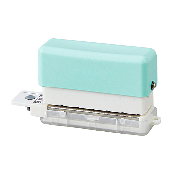 Mini Plastic 6-Hole Punch, 2 Sheet Capacity, Portable 6-Ring Binders Puncher for A4/A5/B5/Personal/Pocket Size, Aquamarine, 91x30x49.5mm