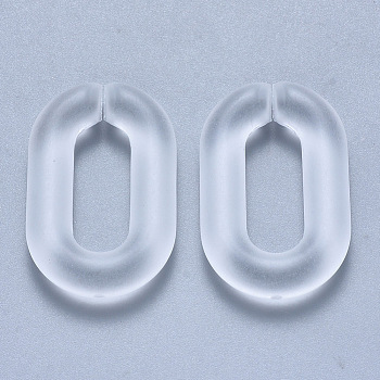 Transparent Acrylic Linking Rings, Quick Link Connectors, for Cable Chains Making, Frosted, Oval, Clear, 31x19.5x5.5mm, Inner Diameter: 19.5x7.5mm