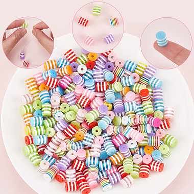 3Sets 300Pcs Stripe Resin Beads(RESI-SP0001-22)-5