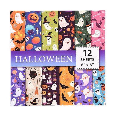 Halloween Witch Pumpkin Ghost Pattern Scrapbooking Paper Pads Set(STIC-C010-33A)-3