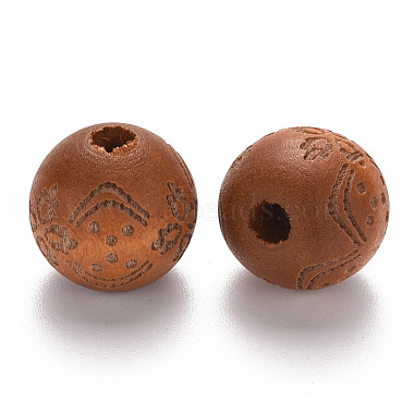 Perles de bois naturel peintes(X-WOOD-N006-03B-02)-2