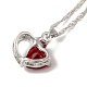 Resin Heart Pendant Necklace with Singapore Chains(NJEW-C003-01D)-3