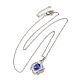Rhinestone Flower Pandant Necklace with Cable Chains(NJEW-K247-01P)-1