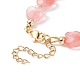 Synthetic Cherry Quartz Glass Heart Beaded Bracelet(BJEW-JB08697-05)-5