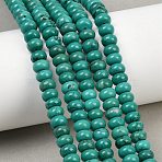 Natural Magnesite Beads Strands, Dyed & Heated, Rondelle, Smooth, Teal, 6x4mm, Hole: 0.9mm, about 101pcs/strand, 15.75''(40cm)(G-Z143-H01-06A)