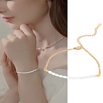 1Pc 201 Stainless Steel Cable Chain Bracelets, Resin Oval Beaded Bracelets for Women, Golden, 5-1/4 inch(13.2cm)(BJEW-LP0001-44)