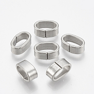 304 Stainless Steel Slide Charm, Oval, Stainless Steel Color, 16x5x11mm, Hole: 7x13mm(STAS-T031-04)