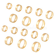 16Pcs 8 Size 201 Stainless Steel Plain Band Ring for Men Women, Matte Gold Color, Inner Diameter: 16.1~23mm, 2Pcs/size(RJEW-UN0002-50)