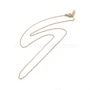 Ion Plating(IP) 304 Stainless Steel Cable Chain Necklace for Women, Real 14K Gold Plated, 19.76 inch(50.2cm)(NJEW-G097-15G)