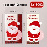 120Pcs Christmas Square Self Adhesive Paper Stickers Roll, Christmas Decals for Party, Decorative Presents, Santa Claus, 110x65x0.1mm(DIY-M070-07A)