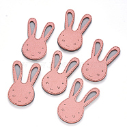 Faux Suede Patches, Costume Ornament Accessories, for Magic Tape Hair Clip Making, Rabbit, Pink, 53x28x3mm(X-FIND-R075-41)