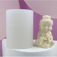 Buddha Statue Display Silicone Molds, Resin Casting Molds, White, 46x55x71mm, Inner Diameter: 36.5x29.5mm(DIY-Q027-01B)