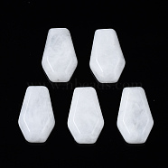 Natural White Jade Cabochons, Hexagon, 30x19x6~8mm(G-N336-001F)