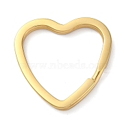 Ion Plating(IP) 304 Stainless Steel Keychain Clasps, Heart, Real 18K Gold Plated, 31x31x3mm, Inner Diameter: 23x25mm(STAS-N104-04G)