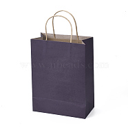 Pure Color Paper Bags, Gift Bags, Shopping Bags, with Handles, Rectangle, Prussian Blue, 28x21x11cm(CARB-L003-02C)