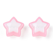 Two Tone Opaque Acrylic Beads, Imitation Jelly, Star, 17x18x10mm, Hole: 3.8mm, about 357pcs/500g(SACR-I005-04A-07)