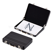 Aluminium Alloy Business Cards Holder Case Box,, Card Organizer Stroage Box, Rectangle, Black, 70x99x17mm(AJEW-WH0314-32D)