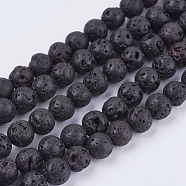 Natural Lava Rock Bead Strands, Round, 6.5mm, Hole: 0.5mm, about 63pcs/strand, 14.9 inch(G-R193-18-6mm)