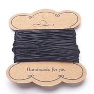 Jewelry DIY Findings Waxed Cotton Cord, Black, 1mm thick(X-YC131)