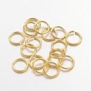 Open Jump Rings Brass Jump Rings, Cadmium Free & Lead Free, Golden, 8x1mm, 18 Gauge, Inner Diameter: 6mm, about 4300pcs/500g(JRC8MM-G)