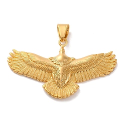 304 Stainless Steel Big Pendants, Eagle Charm, Golden, 37x60.5x4mm, Hole: 10x6.5mm(STAS-U021-09G)