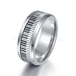 Titanium Steel Rings, Netkeyboard, Stainless Steel Color, US Size 10(19.8mm), 8mm(PW-WG52308-04)
