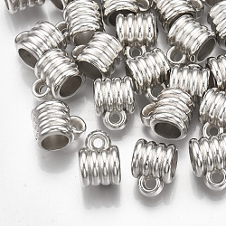 CCB Plastic Tube Bails, Loop Bails, Tube, Platinum, 11.5x8.5x8.5mm, Hole: 2mm, Inner Diameter: 6mm(CCB-T006-051P)