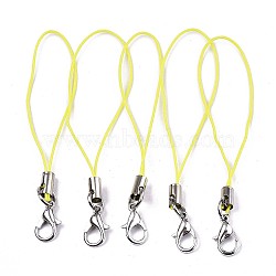 Polyester Cord Mobile Straps, with Platinum Plated Alloy Findings, Green Yellow, 70mm(MOBA-R002-13)