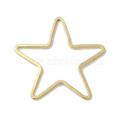 Brass Linking Rings, Lead Free & Cadmium Free, Star, Real 24K Gold Plated, 22x28.5x1mm, Inner Diameter: 19.5x26.5mm(KK-K383-09E-G)