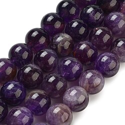 Natural Amethyst Beads Strands, Round, 14mm, Hole: 1.4mm, about 24pcs/strand, 15.75 inch(40cm)(G-C152-01B)