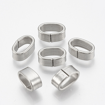 304 Stainless Steel Slide Charm, Oval, Stainless Steel Color, 16x5x11mm, Hole: 7x13mm