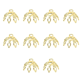 20Pcs Brass Bead Cap Pendant Bails, for Globe Glass Bubble Cover Pendant Making, Real 24K Gold Plated, 10x7.5mm, Hole: 1.4mm