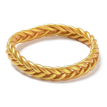 Sparkling Plastic Cord Braided Stretch Bracelets, Gold, Inner Diameter: 2-3/8 inch(6.1cm)