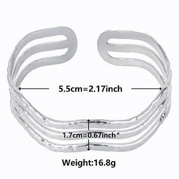 Elegant and Stylish Design Hollow 304 Stainless Steel Cuff Bangles for Women