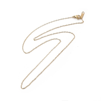 Ion Plating(IP) 304 Stainless Steel Cable Chain Necklace for Women, Real 14K Gold Plated, 19.76 inch(50.2cm)