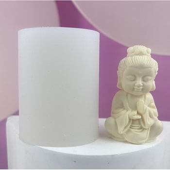 Buddha Statue Display Silicone Molds, Resin Casting Molds, White, 46x55x71mm, Inner Diameter: 36.5x29.5mm