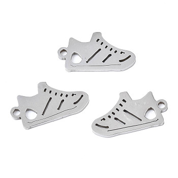 Non-Tarnish 201 Stainless Steel Pendants, Laser Cut, Gym Shoes, Stainless Steel Color, 16.5x9.5x1mm, Hole: 1.4mm