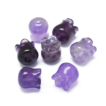 Natural Amethyst Beads, Flower, 9~10x9~10.5mm, Hole: 1.4mm