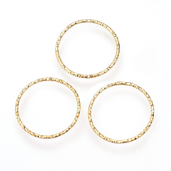 Brass Linking Rings, Soldered, Nickel Free, Real 18K Gold Plated, 30mm