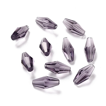 Transparent Glass Beads, Faceted, Bicone, Purple, 16x8mm, Hole: 1mm