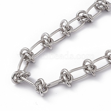 304 Stainless Steel Kont Link Chain Necklace for Men Women(NJEW-P269-02P)-2