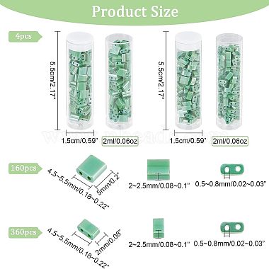 nbeads 520個 2 スタイル 2 穴ガラスシードビーズ(SEED-NB0001-72B)-3