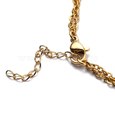 304 Stainless Steel Double Layer Necklaces(NJEW-H210-J-G)-4