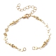 Rhombus Brass Link Bracelet Making(AJEW-JB01150-34)-1