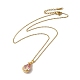 Pink Cubic Zirconia Pendant Necklace(NJEW-H161-01G)-1