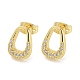 Brass Micro Pave Cubic Zirconia Stud Earrings(EJEW-P261-38G)-1