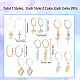 2 Sets 2 Colors Eye & Feather & Cross & Flower Alloy Dangle Hoop Earrings for Women(EJEW-SC0001-31)-2